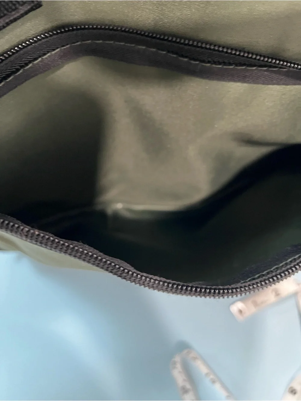DSW Olive and Black Two-Tone Travel Backpack Tote - Picture 11 of 13